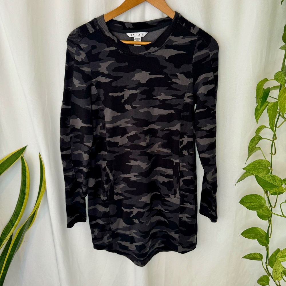 Athleta | Camo Athletic Sweater Dress
